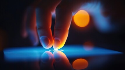 Fingers Tapping on Digital Submit Vote Button for Online Voting 
