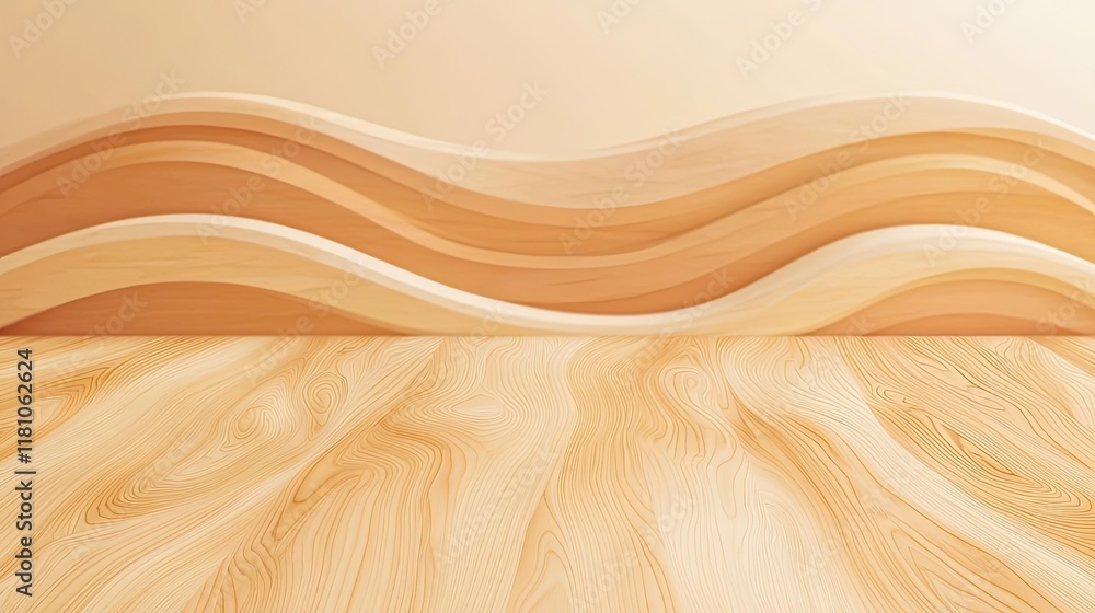 Poster floor abstract background idea. stylish wooden waves create a warm and inviting atmosphere for moder