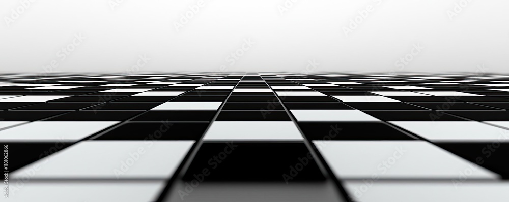 Poster floor abstract background idea. a visually striking black and white checkered pattern with a modern 
