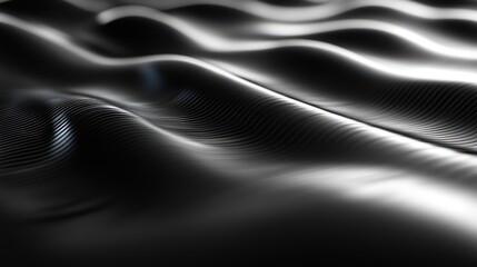 Abstract Dark Waves: A Digital Rendering of Flowing, Textured Lines