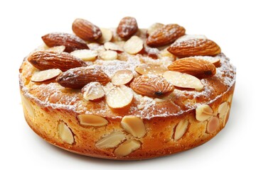 Clear Pixel Image of Tasty I Almond Cake Isolated on White Background