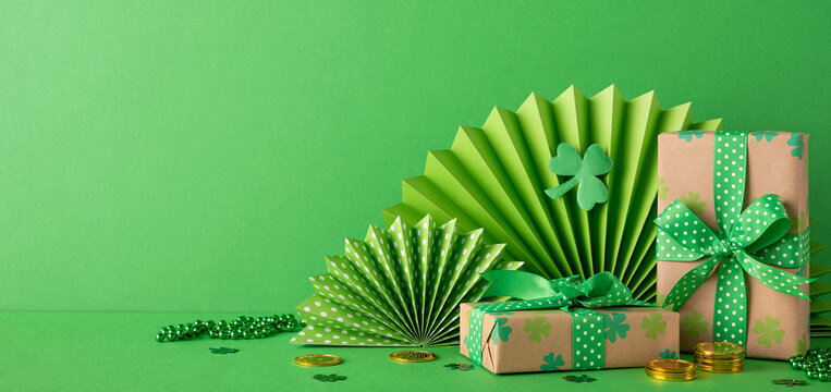 Celebrate St. Patrick's Day with green themed gifts, fan decor, and festive accessories