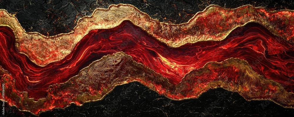 Poster fire abstract background idea. vibrant abstract art showcasing fiery red and gold wave patterns on a