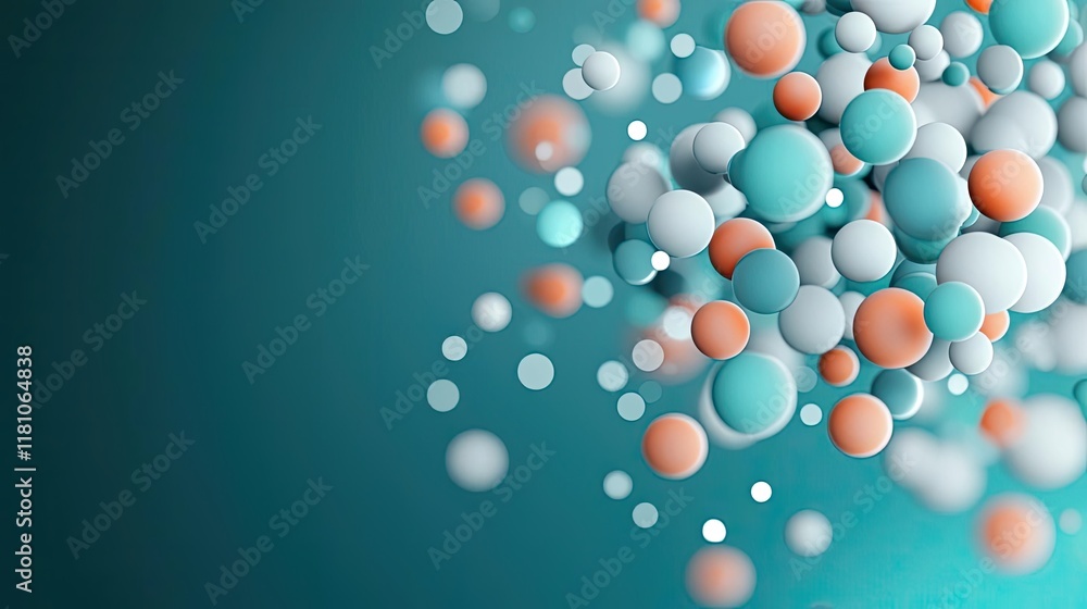 Poster dots abstract background concept. abstract illustration of colorful spheres floating on a smooth bac