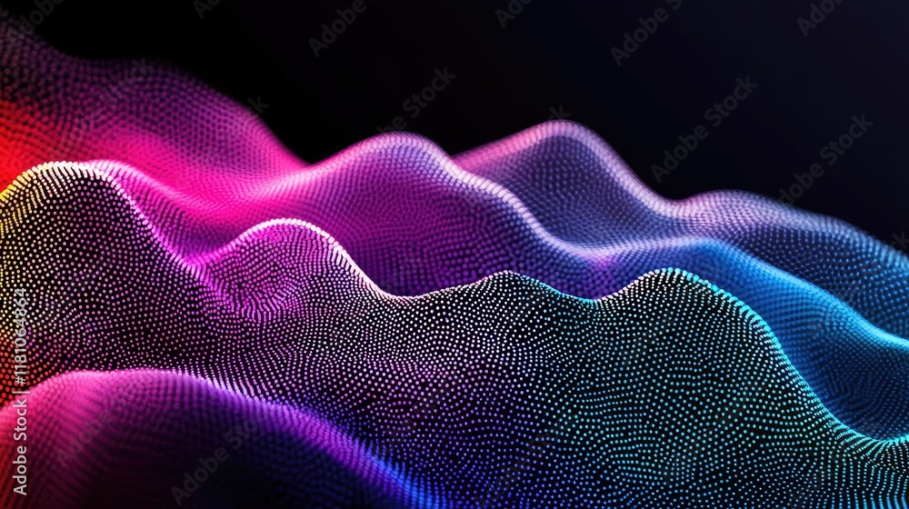Poster dots abstract background concept. vibrant abstract waves of color create a captivating digital lands