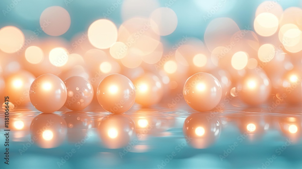 Poster dots abstract background concept. soft glowing orbs create a dreamy, ethereal atmosphere with shimme