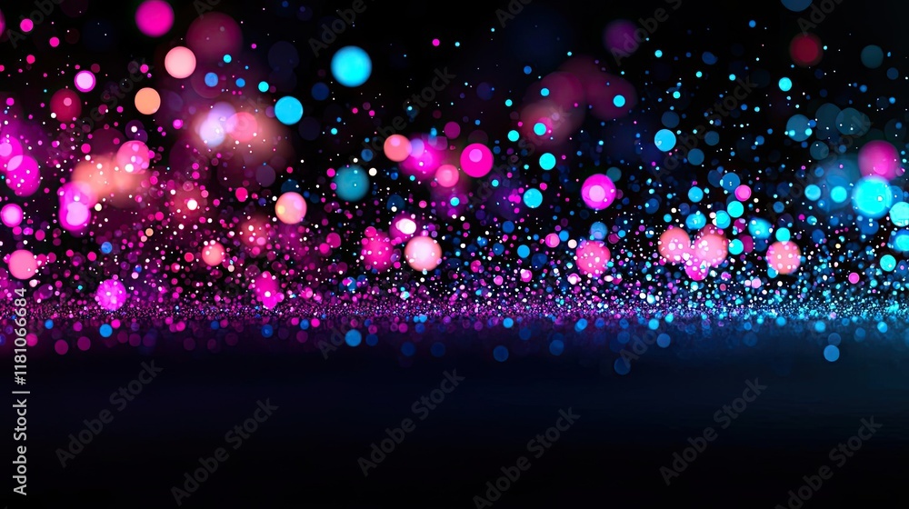 Poster dots abstract background concept. a vibrant abstract background featuring colorful glowing spheres a