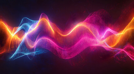 Obraz premium sound-wave background. Abstract music equalizer, Signal Rainbow 