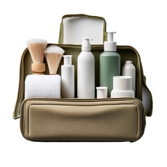 Toiletries Kit Isolated on a White Clean Background