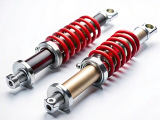 Minimalist Shock Absorber Photography: Isolated White Background Images