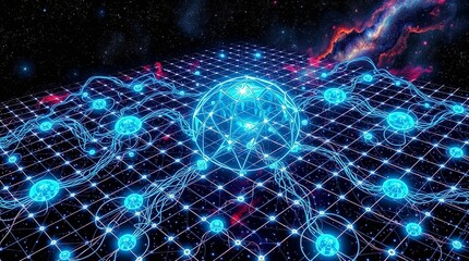 Fototapeta premium AI Network | Intelligent Mesh | Neural Connections | The AI Algorithm | Data-Driven Intelligence