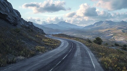 Fototapeta premium Long Winding Road Leading to a Scenic Destination