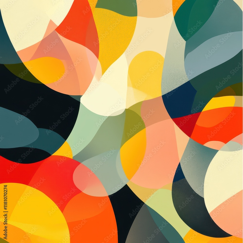 Poster abstract colorful shapes overlapping design