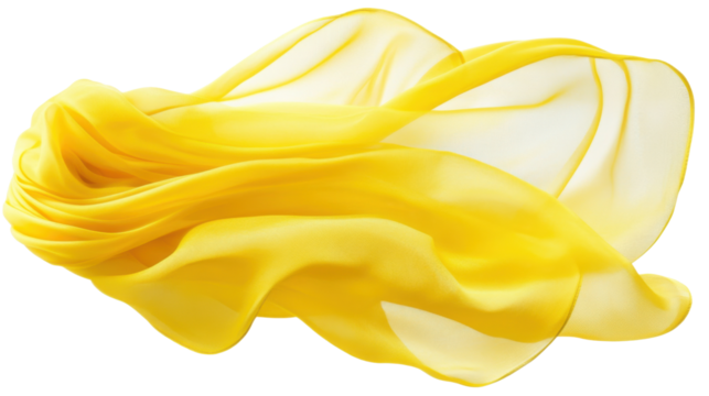 Flowing fabric moving gracefully in the air transparent background