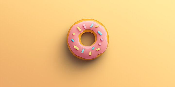 Illustration of donus isolated on orange background