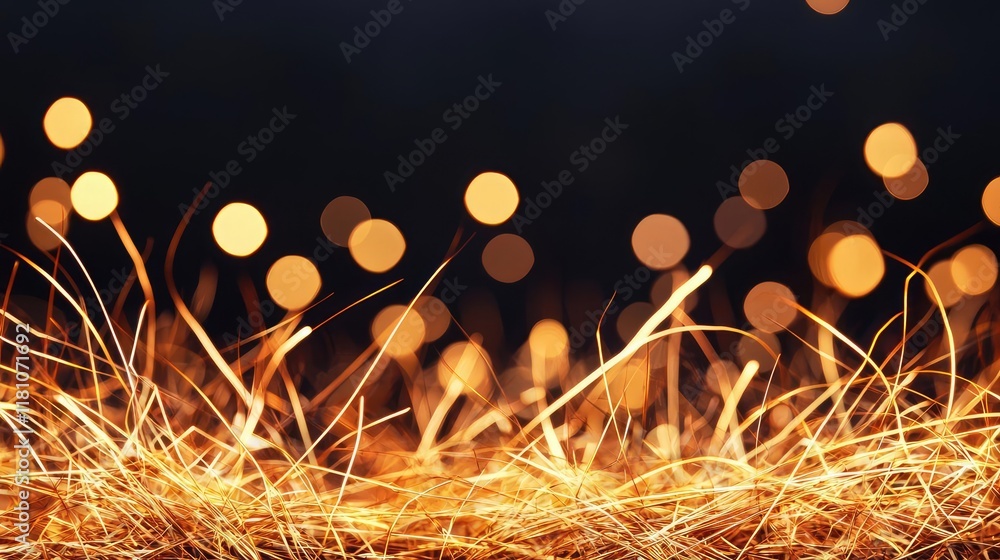 Poster fire abstract background idea. glowing sparks and blurred lights create a warm, magical atmosphere i