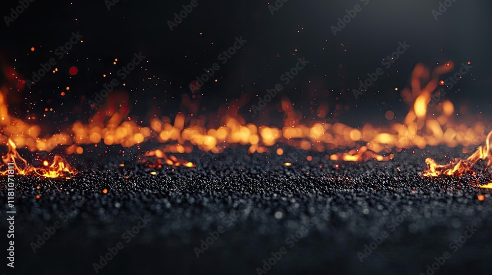 Poster fire abstract background idea. a close-up view of flowing lava, showcasing its vibrant colors and dy