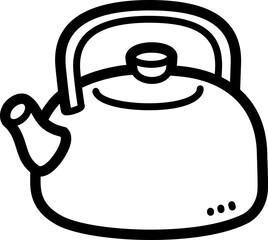 Kettle doodle vector icon and illustration