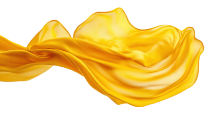 Flowing fabric moving gracefully in the air transparent background
