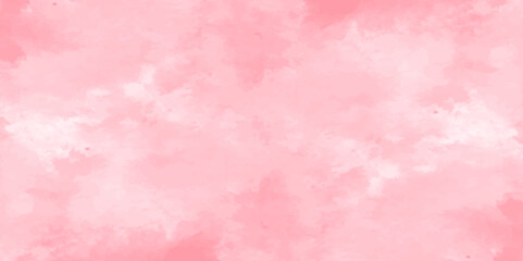 Soft pink watercolor background for your design, Aquarelle painted paper template texture background banner, Pastel pink watercolor design with digital painted for template.