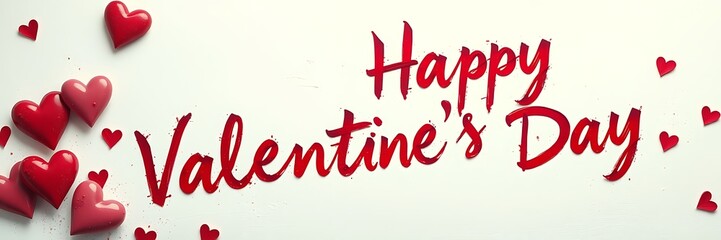 Red Hearts and Romantic Valentine's Day Greeting