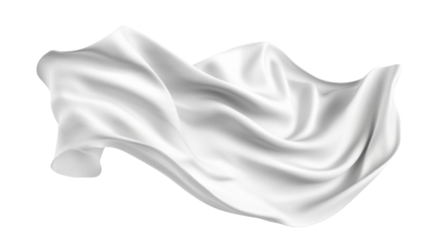 Flowing fabric moving gracefully in the air transparent background