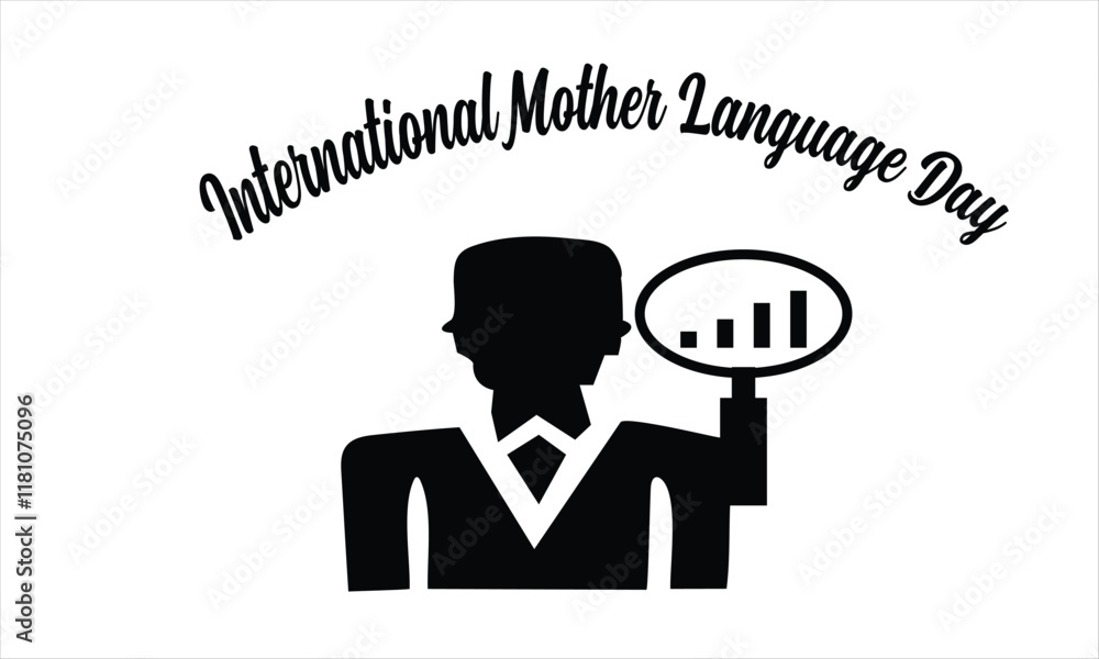 Fototapete this is eye soothing, trendy & minimalist icon design for international mother language day. express