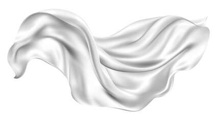 Flowing fabric moving gracefully in the air transparent background