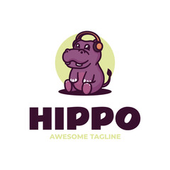Hippo Simple Mascot logo