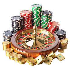 Casino items isolated on transparent background  
