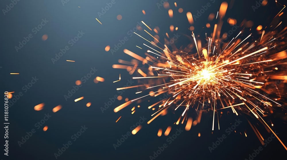 Poster fire abstract background idea. dynamic sparks flying from a sparkler, creating a magical and vibrant
