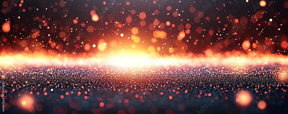Poster fire abstract background idea. stunning visual of glowing particles creating a mystical horizon effe