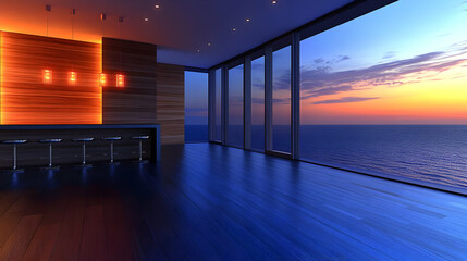 Fototapeta premium Ocean View Bar 3D Illustration