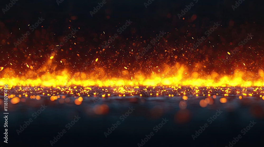Poster fire abstract background idea. a mesmerizing close-up view of flames dancing above a dark surface, c