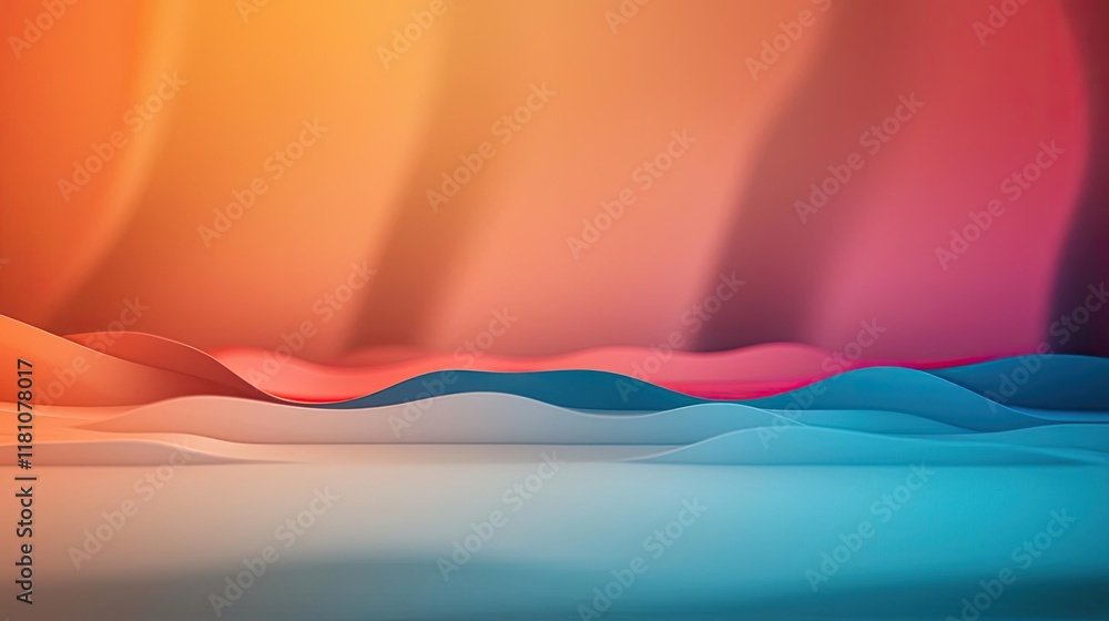Aufkleber floor abstract background idea. a vibrant abstract landscape showcasing flowing waves of color and l