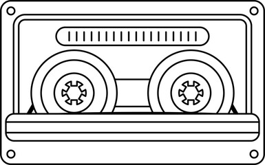 Cassette Tape Line Icon