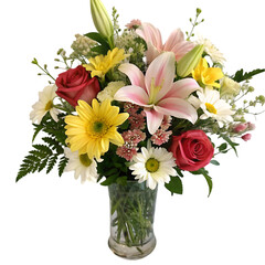 Obraz premium beautiful floral arrangement on transparent background