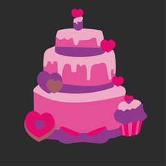 valentine cake
wedding cake with pink roses