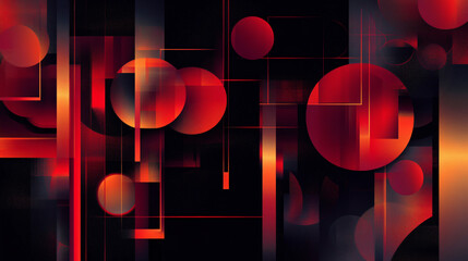 A dark red abstract design with geometric shapes and smooth gradients, exuding modern elegance and style.