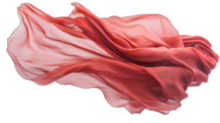 Flowing fabric moving gracefully in the air transparent background