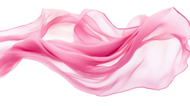 Flowing fabric moving gracefully in the air transparent background