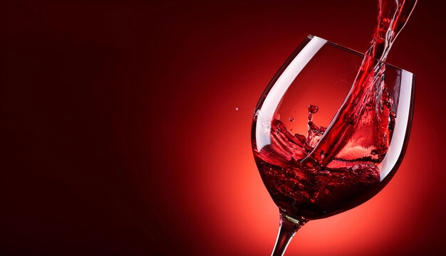 El vino rojo se vierte en un vaso 