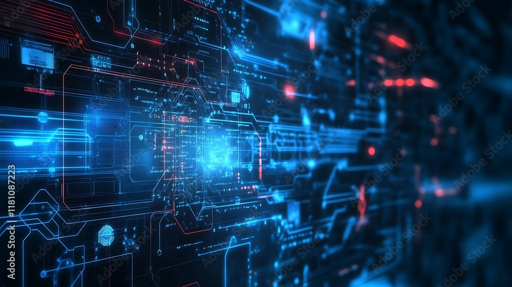 Poster abstract technological background with various