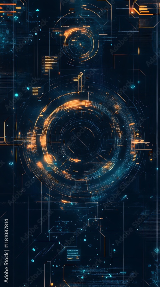 Poster abstract technological background with various