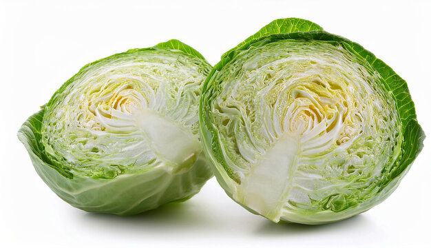 Verduras de repollo fresco en blanco