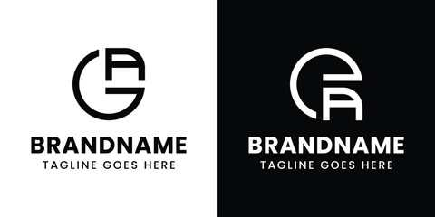 Letters GA and EA Monogram Logo, for any business with GA AG EA AE initials