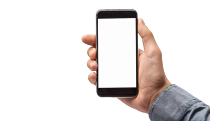 Hombre de mano que sostiene el teléfono