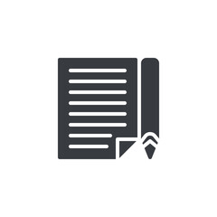 Document paper and a pencil vector icon