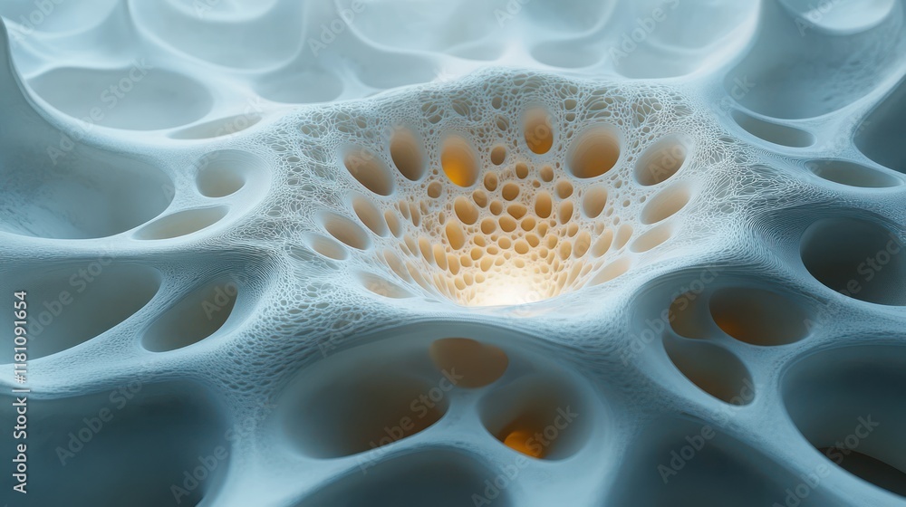 Poster abstract cellular structure: a 3d render of intricate organic forms