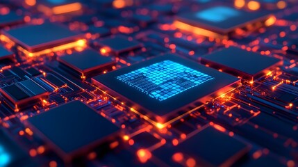 futuristic circuit board, technology, ai - futuristic technology